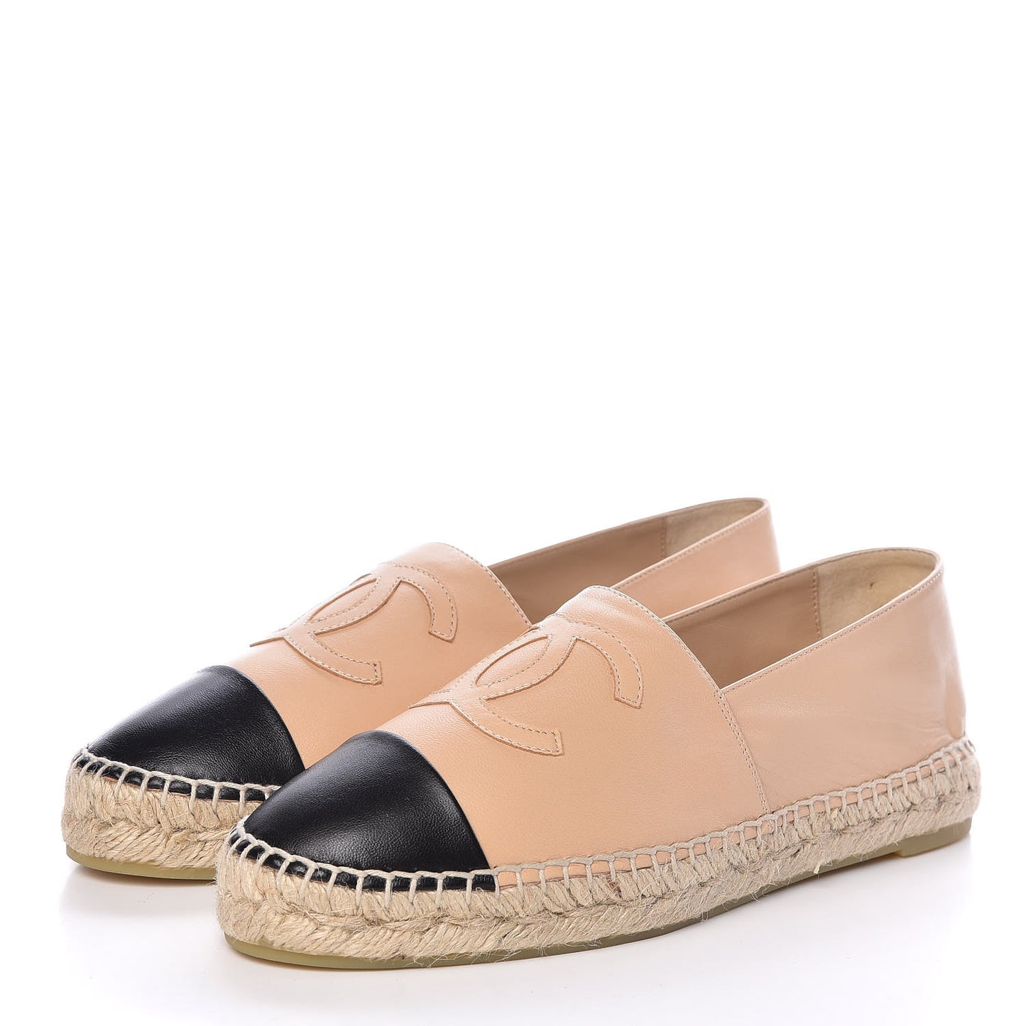 Lambskin CC Espadrilles 39 Beige Black
