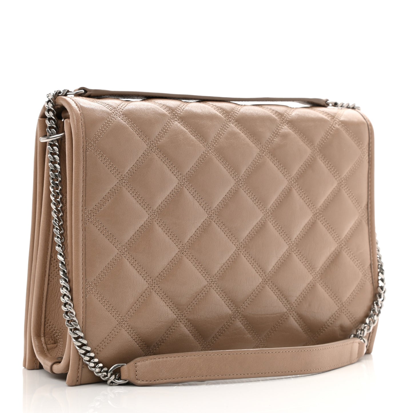Lambskin Quilted Small Becky Chain Bag Gold Sand