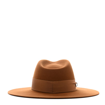 Hermes Rabbit Felt Laquered Gold Faubourg Pop H Hat 57 Marron Chutney 6 of 8