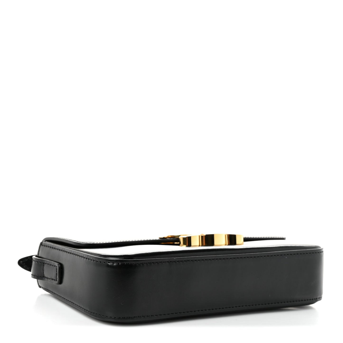 Shiny Calfskin Triomphe Shoulder Bag Black