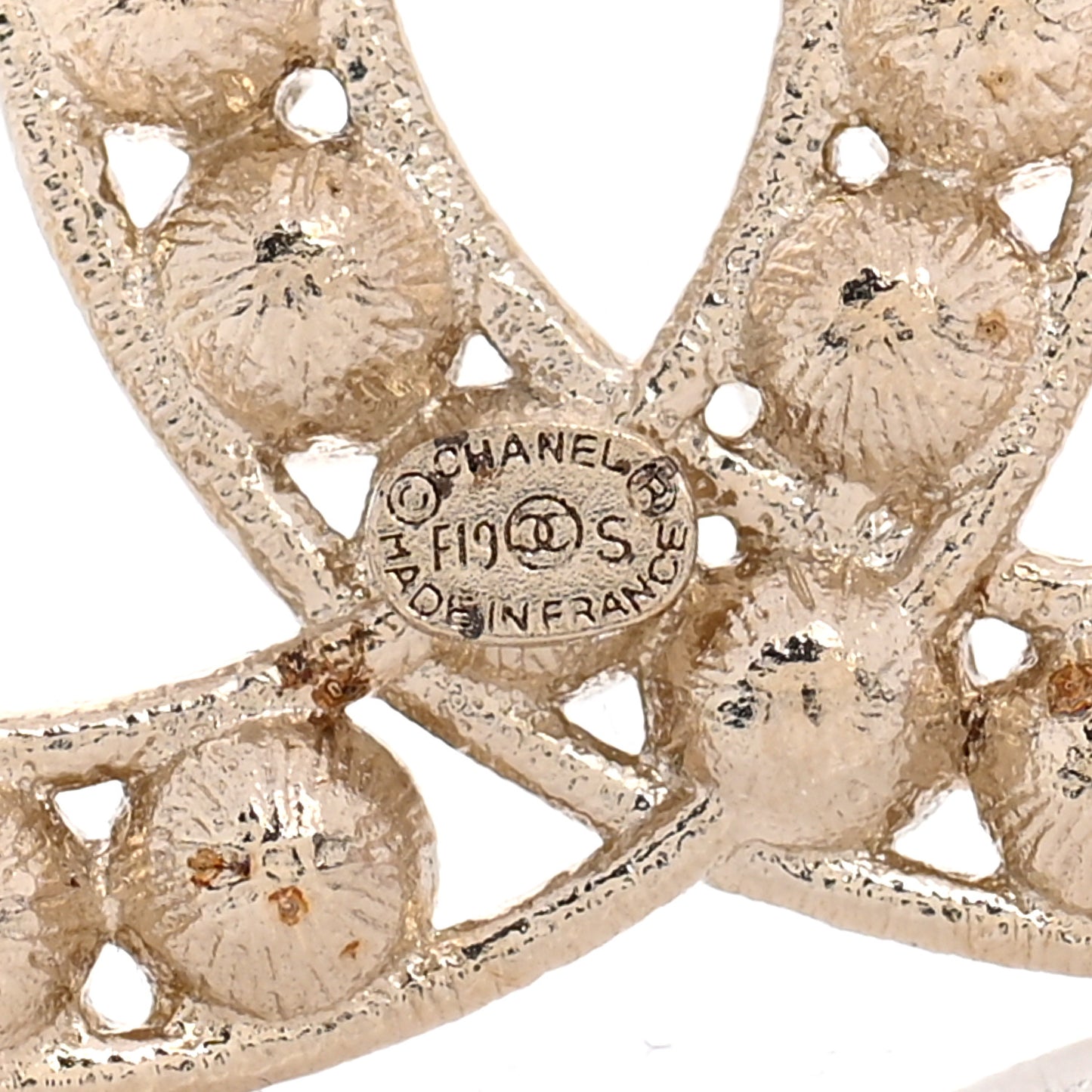 Crystal CC Brooch Light Gold