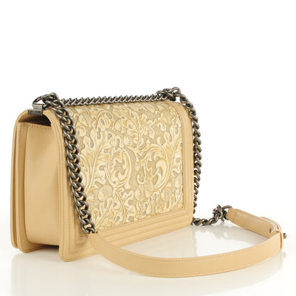 Chanel Calfskin Embossed New Medium Cordoba Boy Flap Ecru 3 of 7