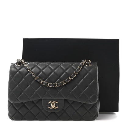 Chanel Lambskin Quilted Jumbo Double Flap Dark Grey 11 of 11