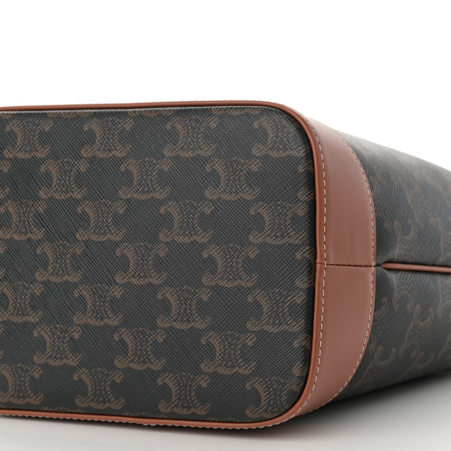 Celine Triomphe Canvas Calfskin Small Bucket Bag Tan 10 of 10