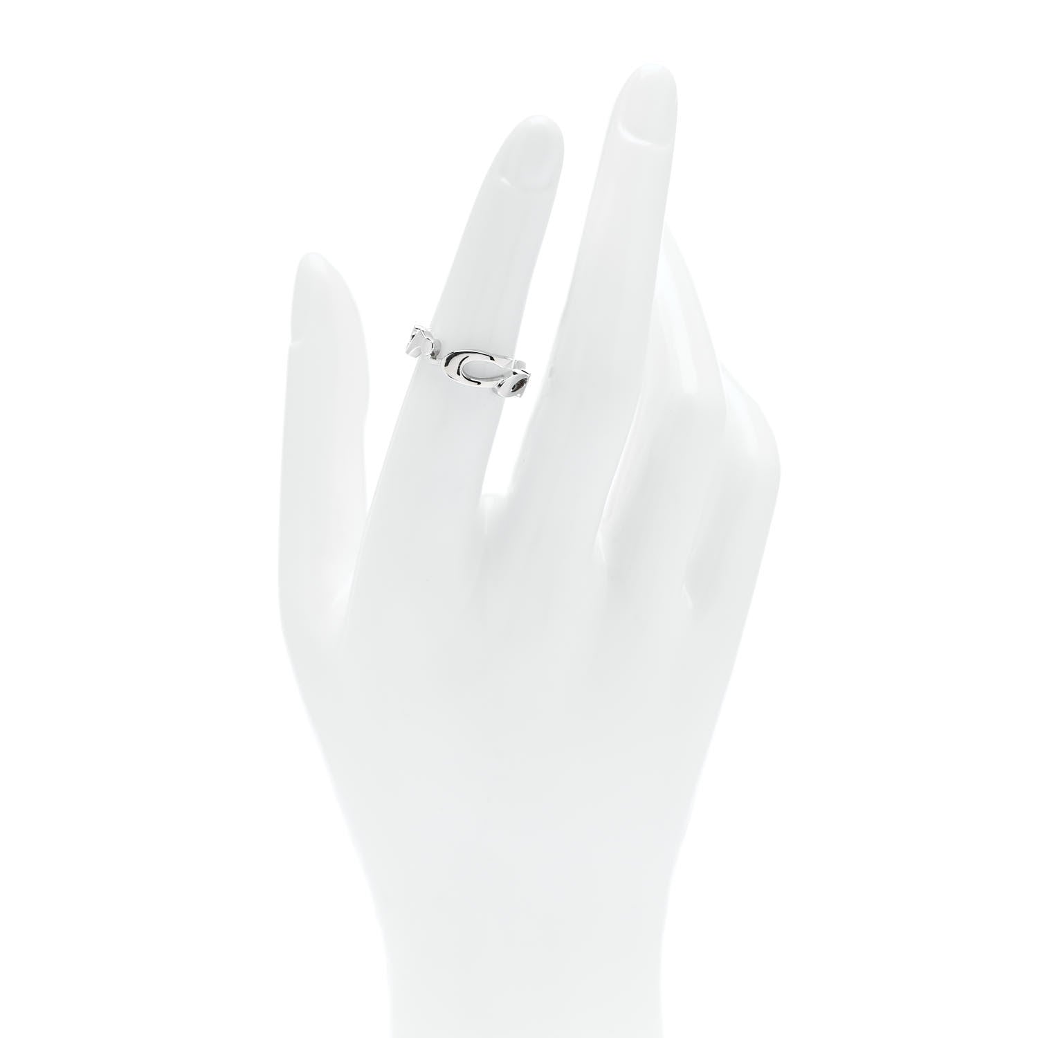 Cartier 18K White Gold Signature Ring 51 5.75 2 of 5