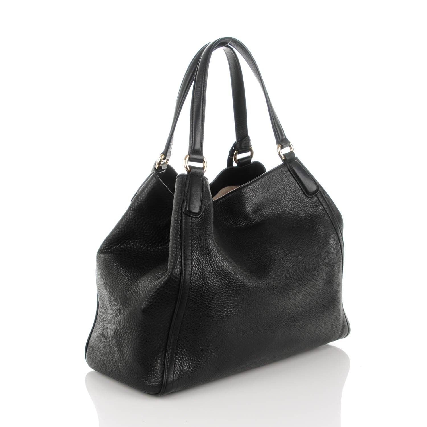 Gucci Pebbled Calfskin Medium Soho Shoulder Bag Black 3 of 7