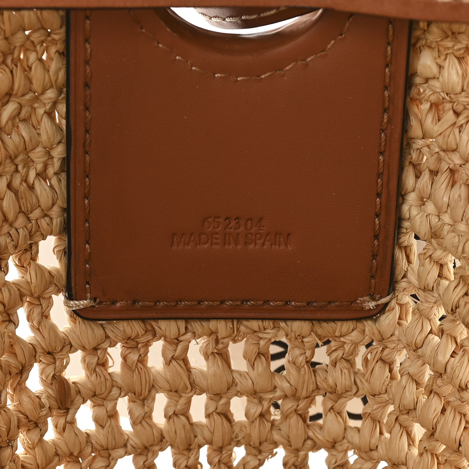 Loewe Raffia Calfskin Balloon Ruffles Bucket Bag Natural Tan 6 of 9