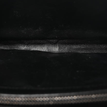 Saint Laurent Grain De Poudre Matelasse Chevron Monogram Monochrome Chain Wallet Black 5 of 9