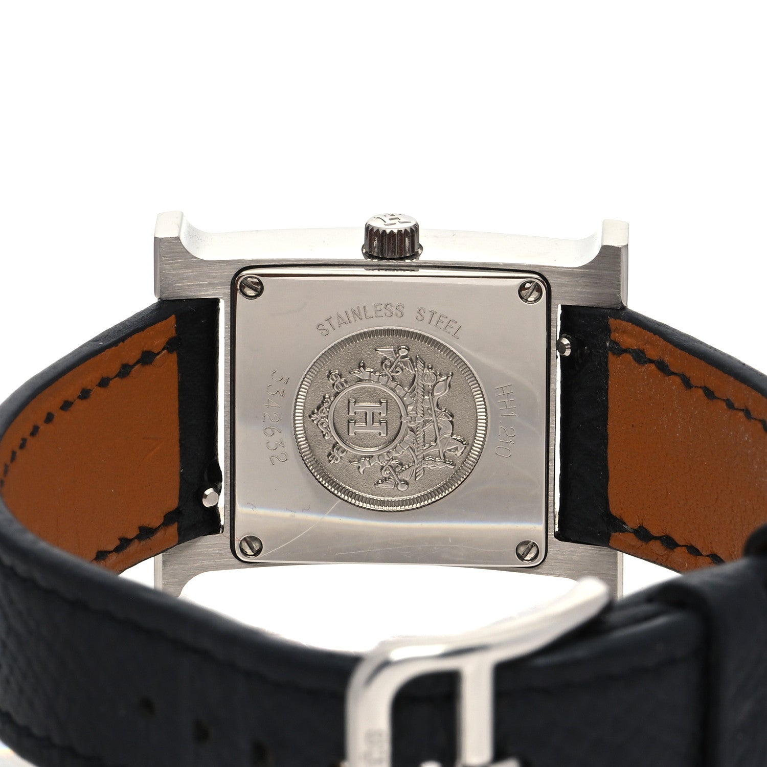 Hermes Stainless Steel Epsom 21mm Heure H Hour Quartz Watch Noir 4 of 5