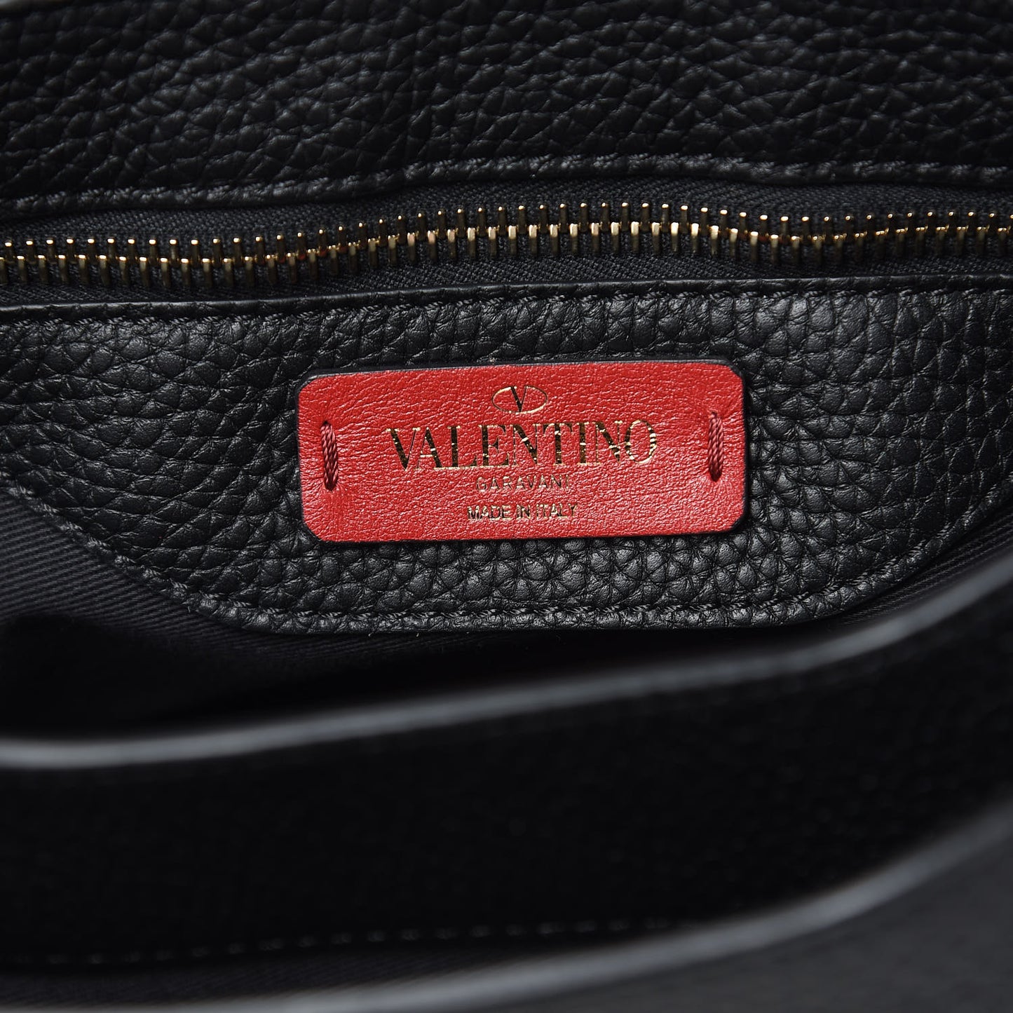 Grained Lagun Calfskin Rockstud Twiny Top Handle Bag Black