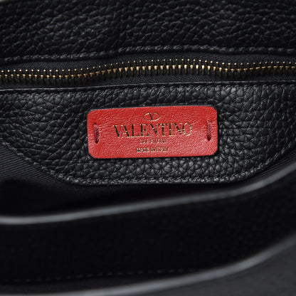 Valentino Garavani Grained Lagun Calfskin Rockstud Twiny Top Handle Bag Black 6 of 10