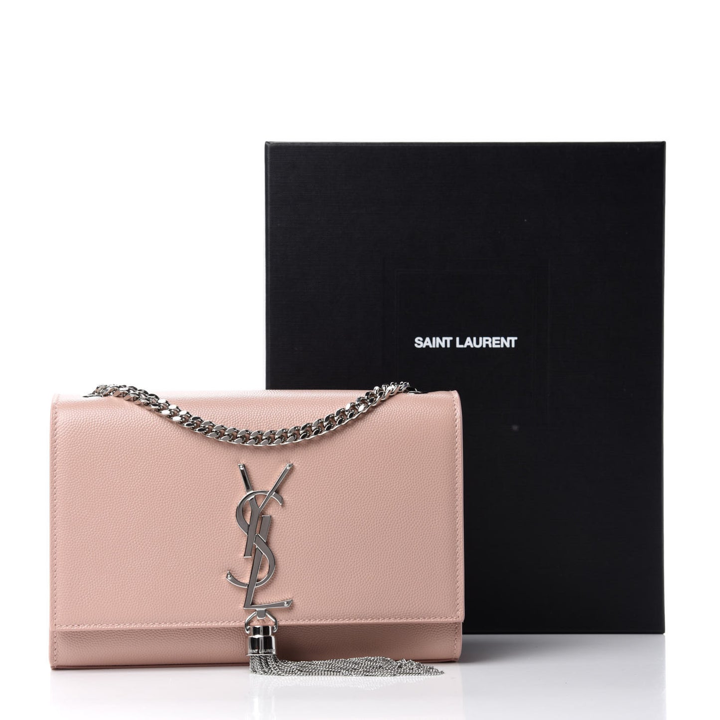 Grain De Poudre Small Classic Monogram Kate Tassel Satchel Pale Blush