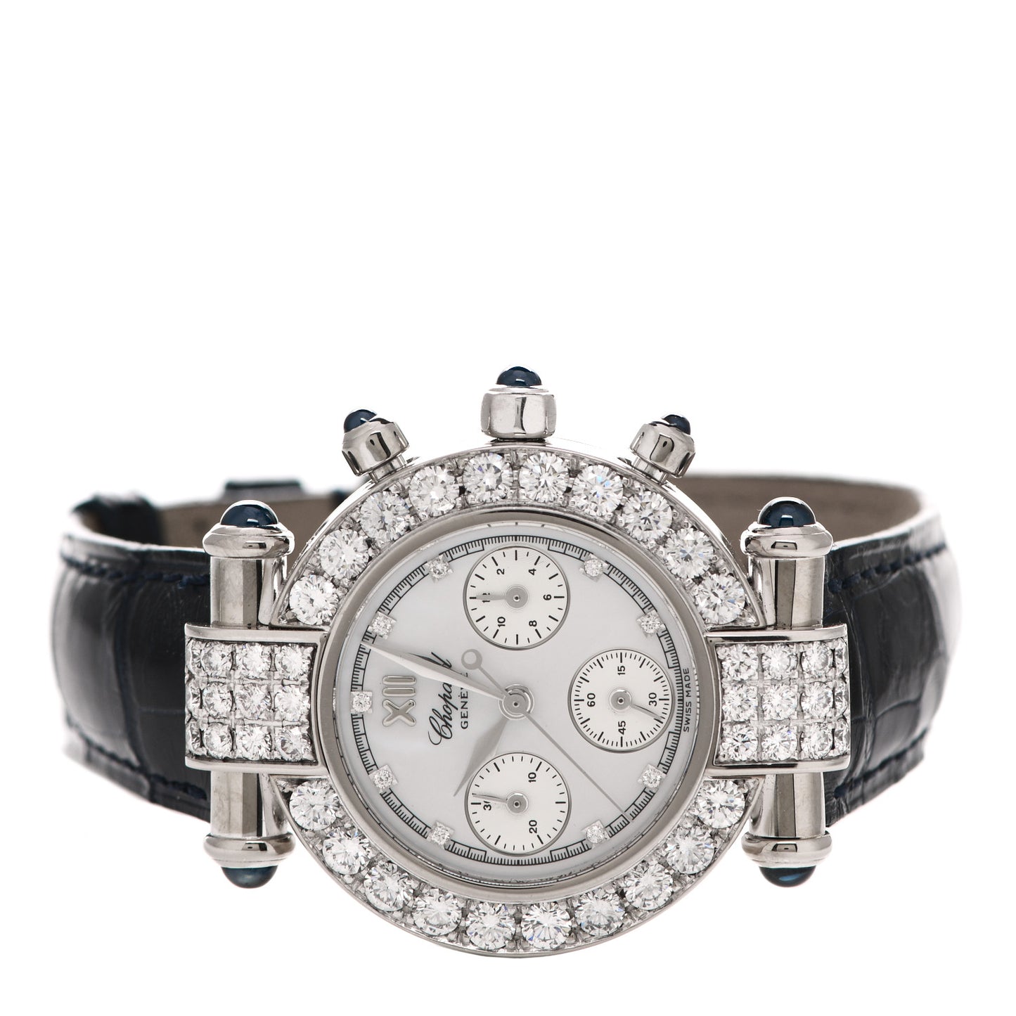 18K White Gold Diamond Bezel Mother of Pearl 32mm Imperiale Quartz Watch
