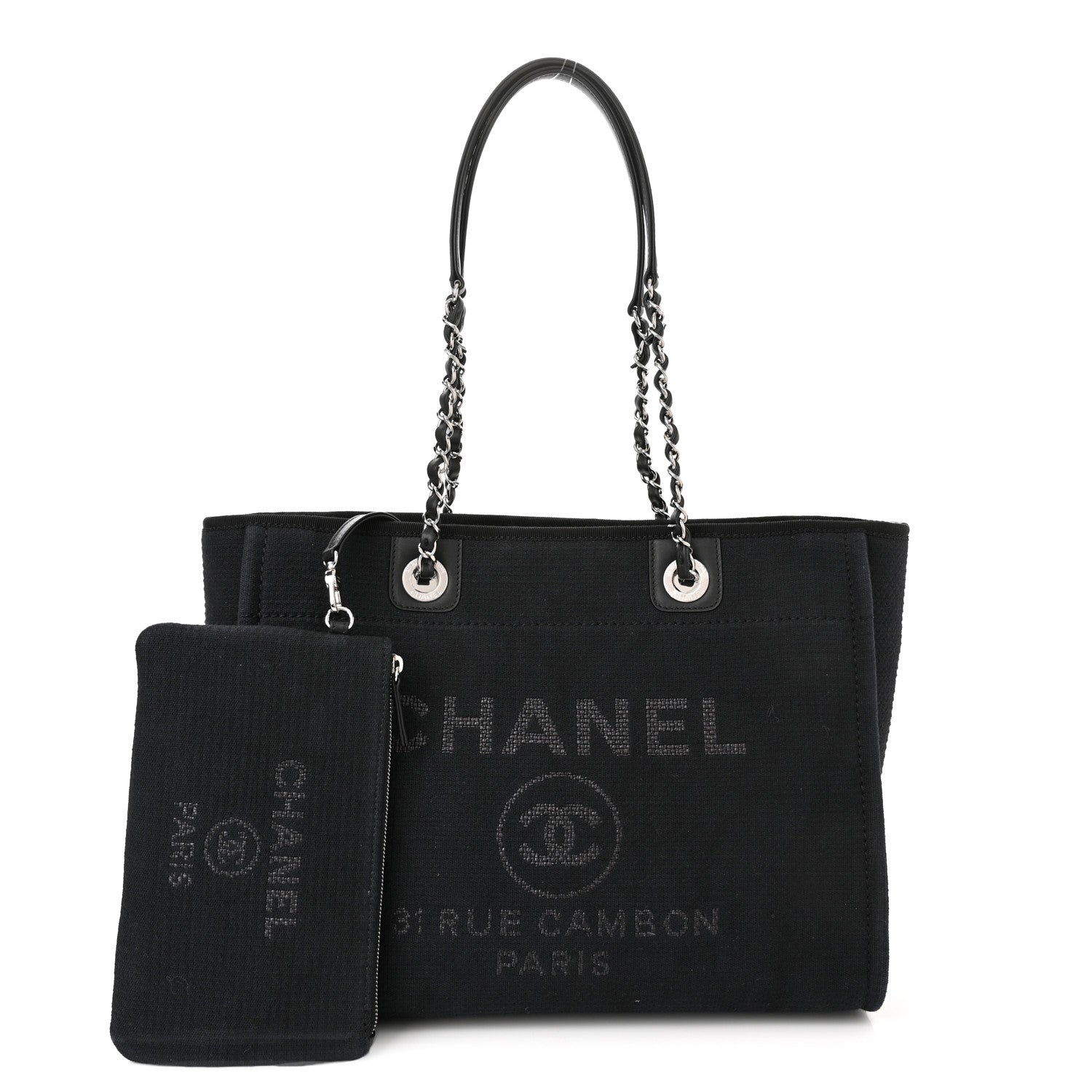 Chanel Mixed Fibers Small Deauville Tote Black 1 of 10