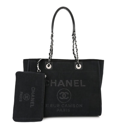 Chanel Mixed Fibers Small Deauville Tote Black 1 of 10