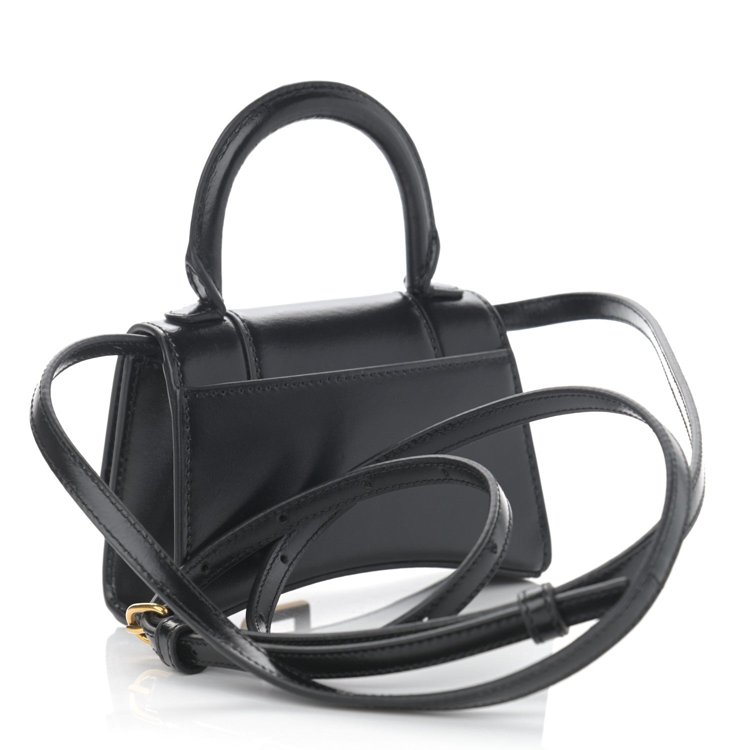 Balenciaga Shiny Box Calfskin Hourglass Top Handle Bag Mini Black 3 of 10