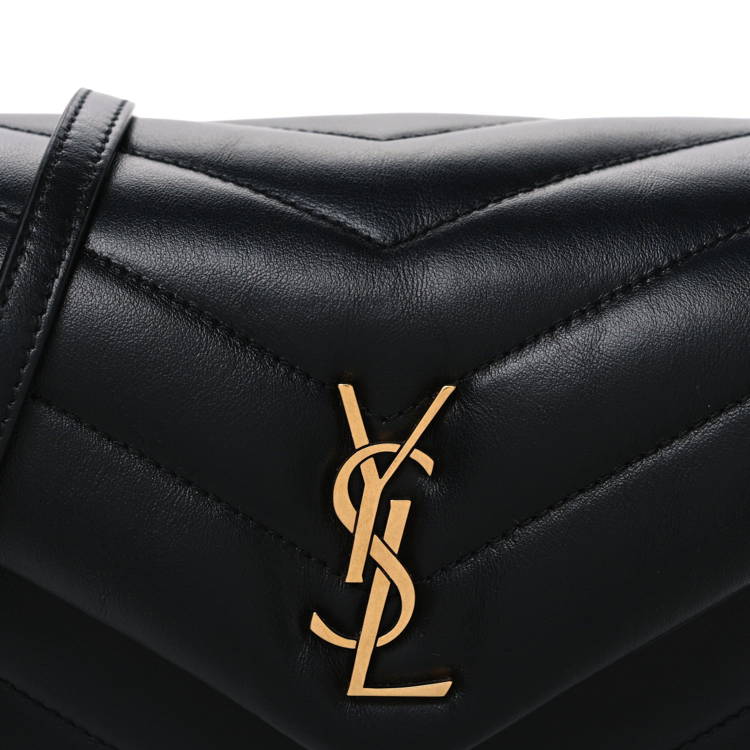 Saint Laurent Calfskin Y Quilted Monogram Toy Loulou Crossbody Bag Black 8 of 10