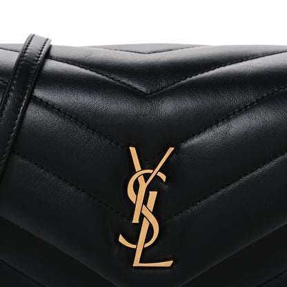 Saint Laurent Calfskin Y Quilted Monogram Toy Loulou Crossbody Bag Black 8 of 10