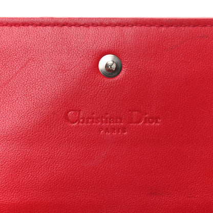 Christian Dior Lambskin Cannage Rendez-vous Chain Wallet Red 6 of 10