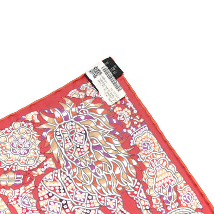 Hermes Silk La Légende De La Forêt Scarf 90 Rouge Blanc Bordeaux 3 of 5