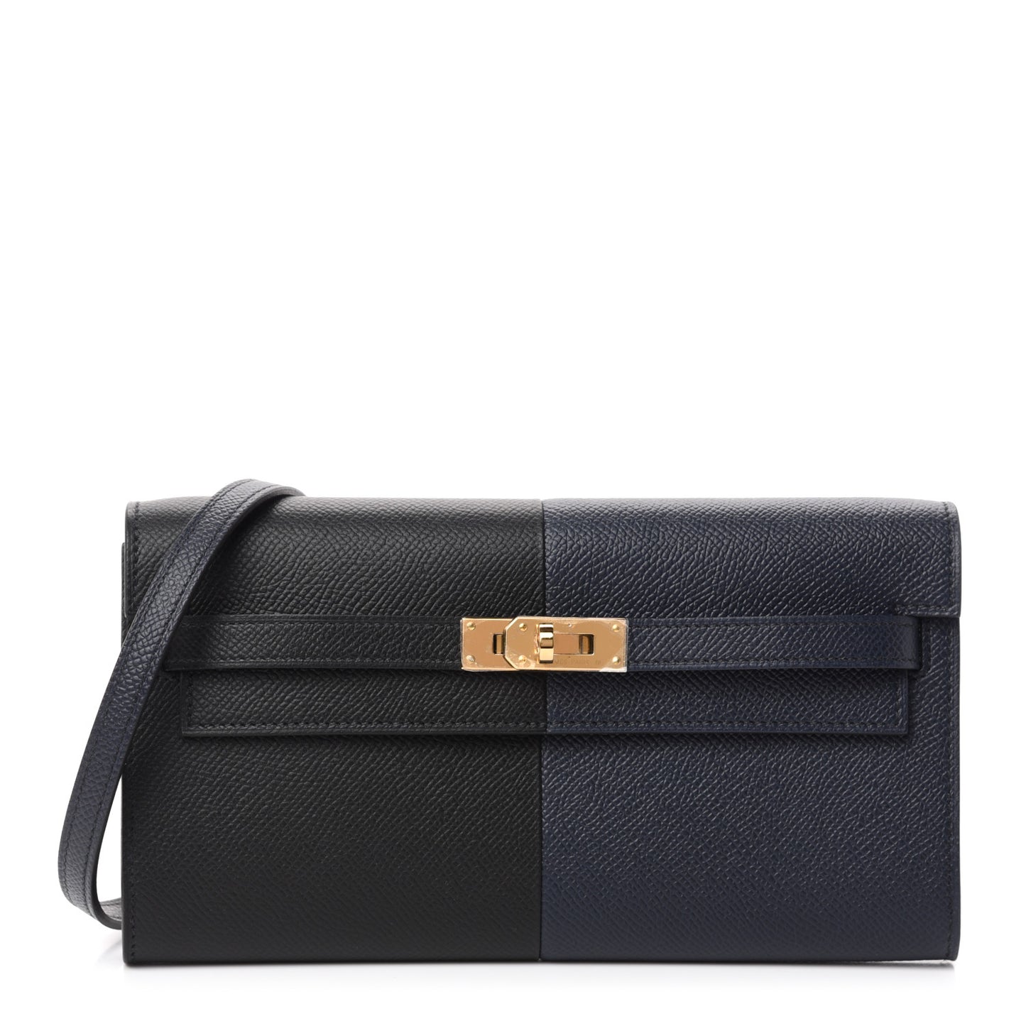 Epsom Casaque Kelly Wallet To Go Black Bleu Indigo Bleu Frida