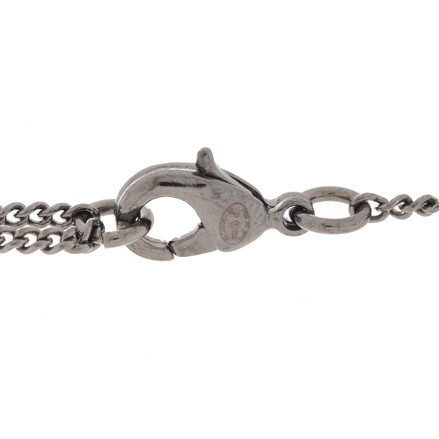 Chanel Crystal Resin CC Star Drop Necklace Silver Blue 5 of 6