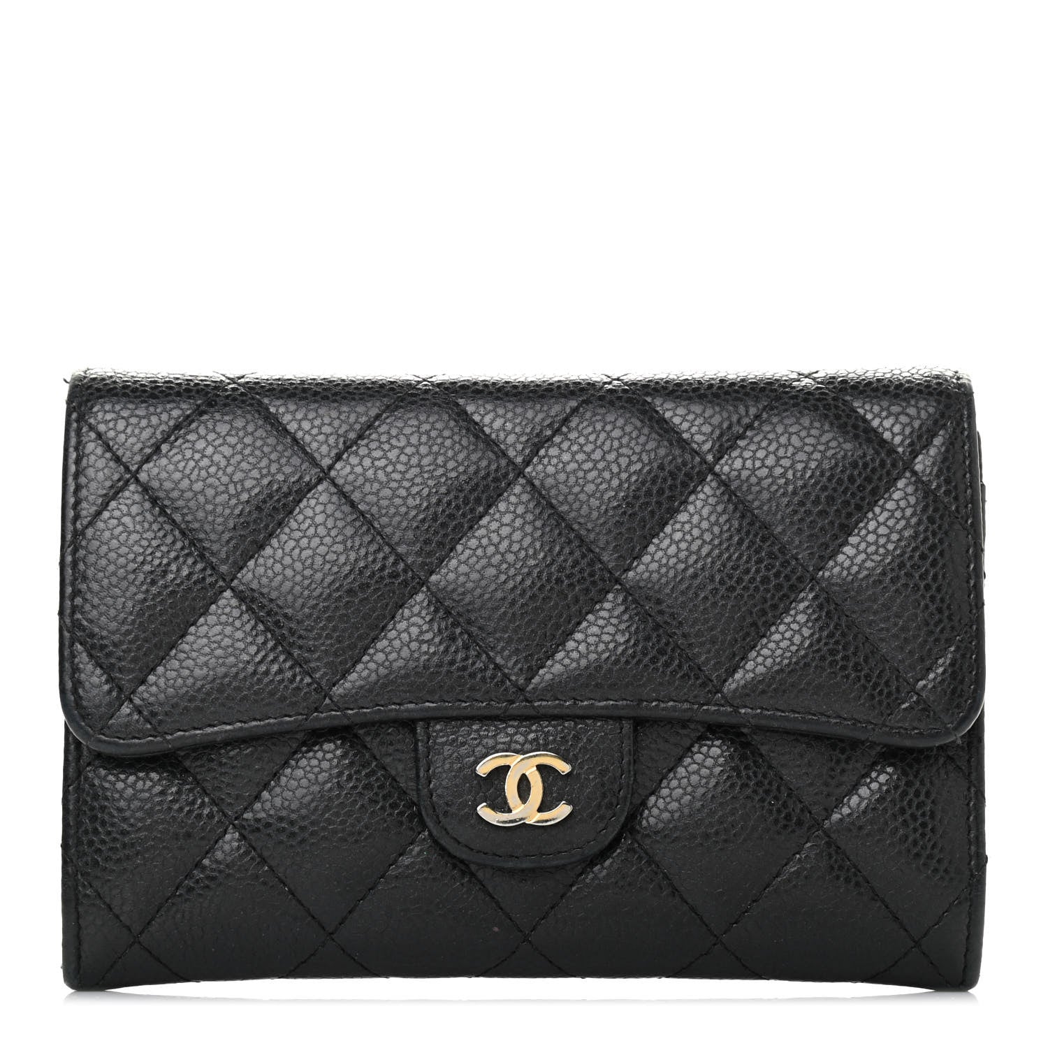 Chanel Caviar Quilted Medium Flap Wallet Black 1 of 8