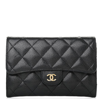 Chanel Caviar Quilted Medium Flap Wallet Black 1 of 8
