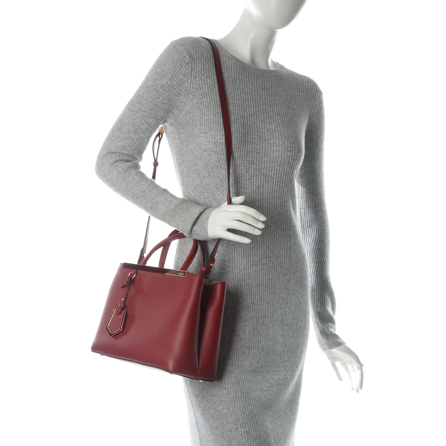 Fendi Vitello Dolce Century Petite 2Jours Tote Ribes Menta 2 of 7