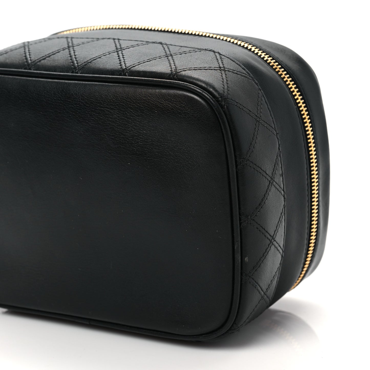 Lambskin Vanity Cosmetic Case Black