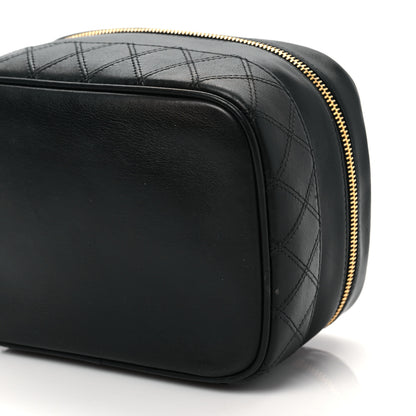 Chanel Lambskin Vanity Cosmetic Case Black 10 of 13