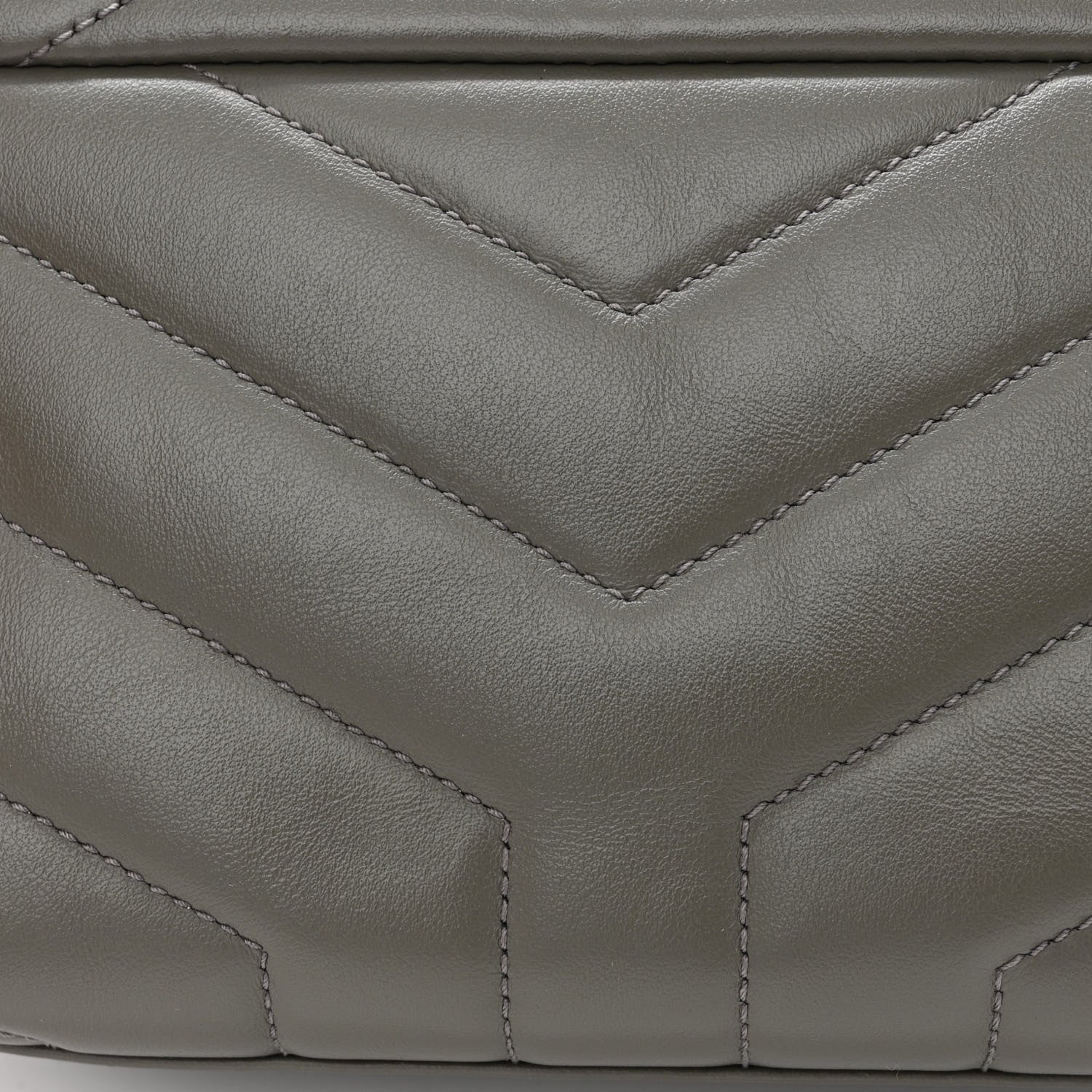 Saint Laurent Calfskin Y Quilted Monogram Toy Loulou Crossbody Bag Grey Kaki 12 of 12