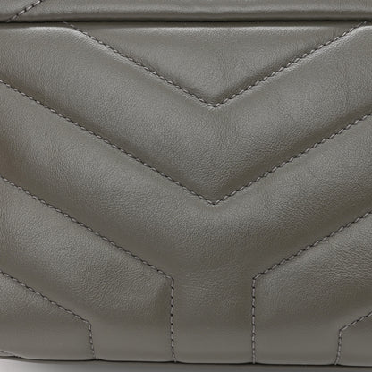 Saint Laurent Calfskin Y Quilted Monogram Toy Loulou Crossbody Bag Grey Kaki 12 of 12