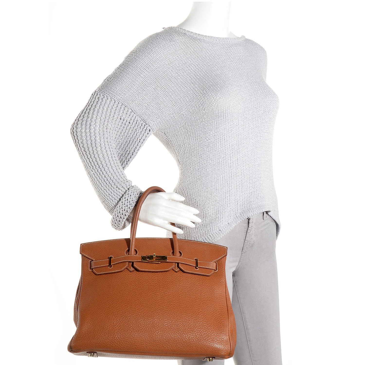 Hermes Taurillon Clemence Birkin 35 Gold 2 of 22