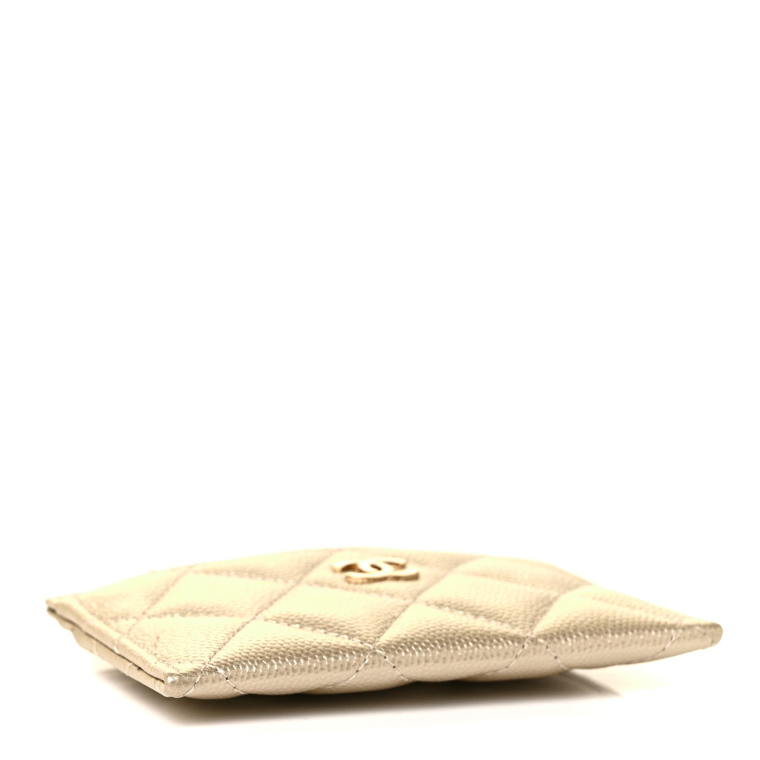 Chanel Metallic Caviar Quilted Card Holder Light Gold 4 of 11