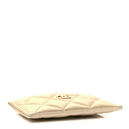 Chanel Metallic Caviar Quilted Card Holder Light Gold 4 of 11