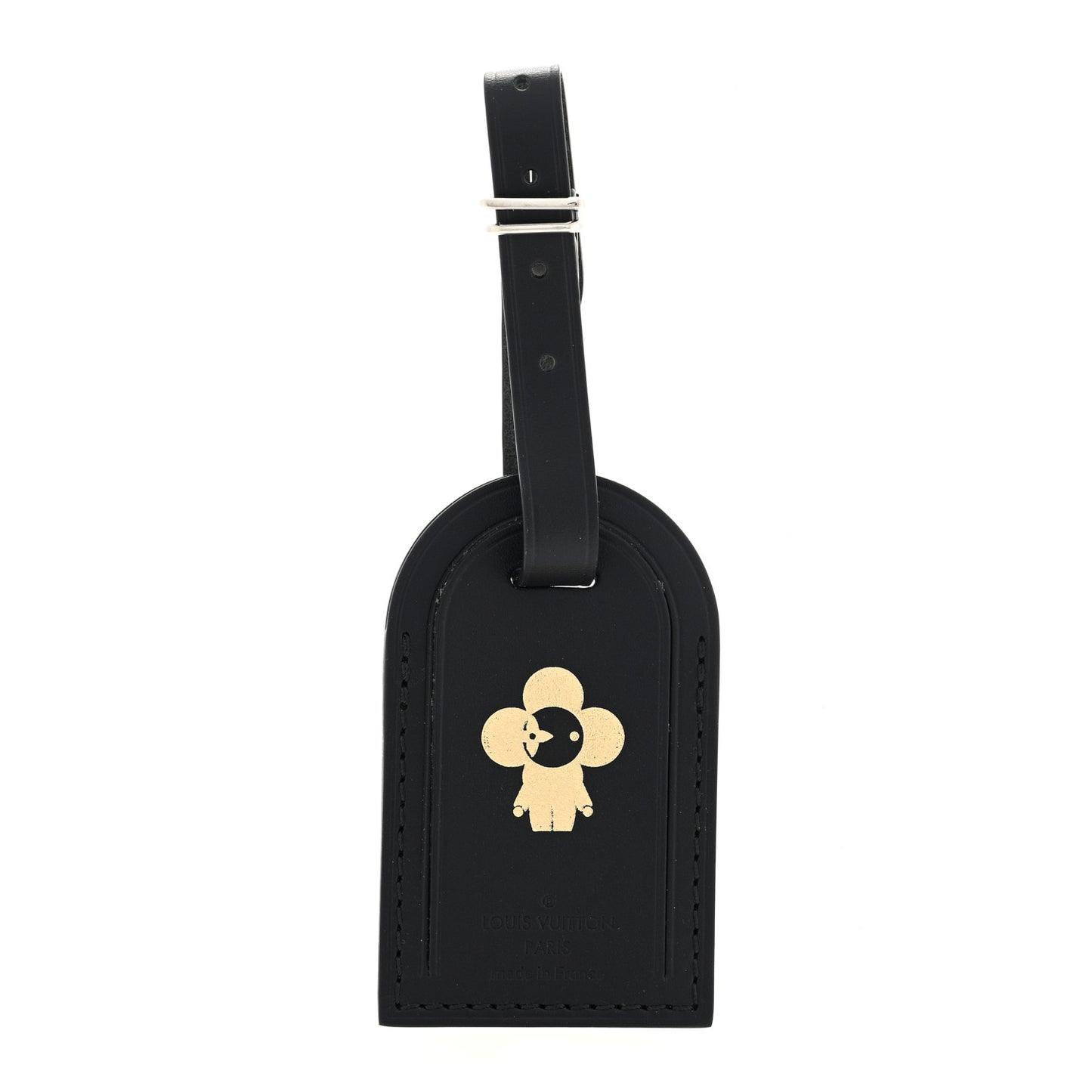 Calfskin Vivienne Luggage Tag Black