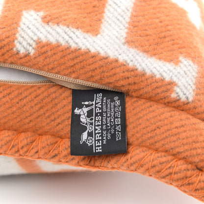 Hermes Wool Cashmere Avalon Pillow PM Ecru Potiron 3 of 3