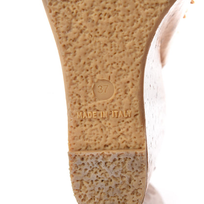 Chanel Cork Chain CC Wedge Sandals 37 Beige Clair 6 of 7