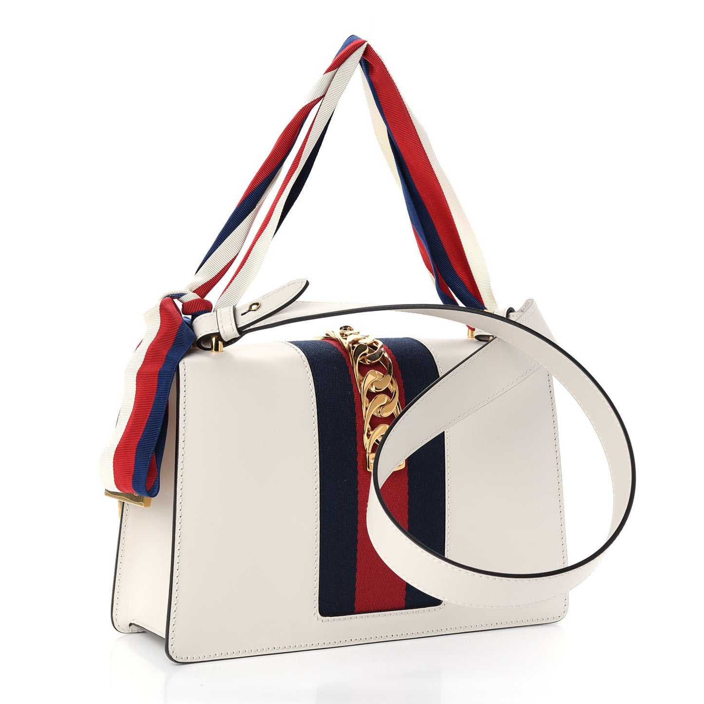 Calfskin Small Sylvie Shoulder Bag Off White