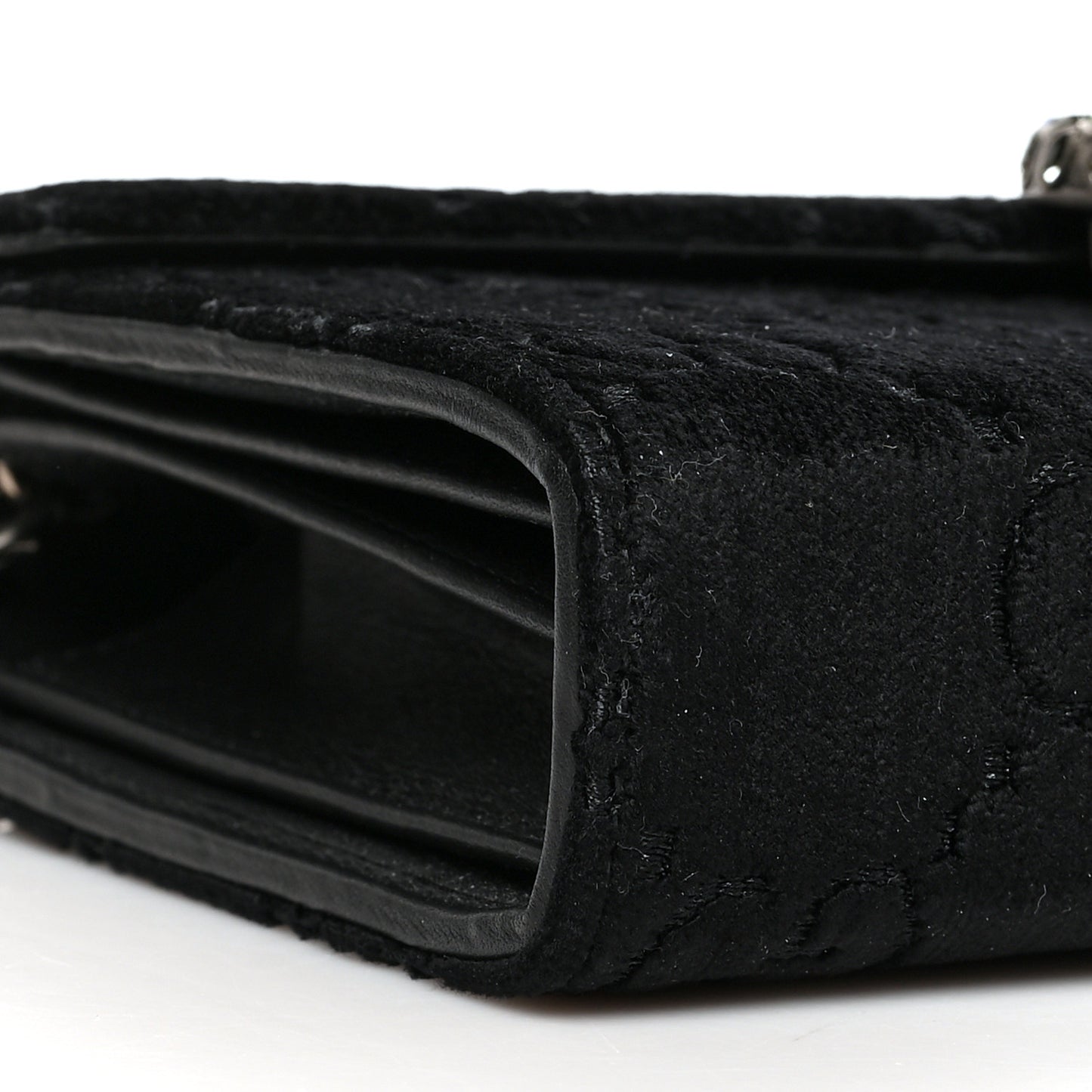 Velvet GG Monogram Mini Dionysus Chain Wallet Black