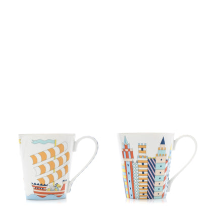 Hermes Porcelain Epopee Mug Set of 2 3 of 10