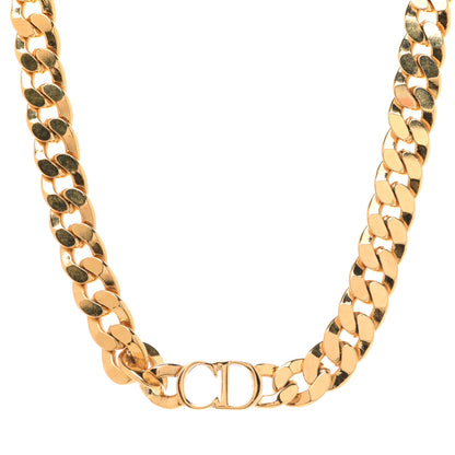 Christian Dior Metal CD Choker Necklace Gold 1 of 8