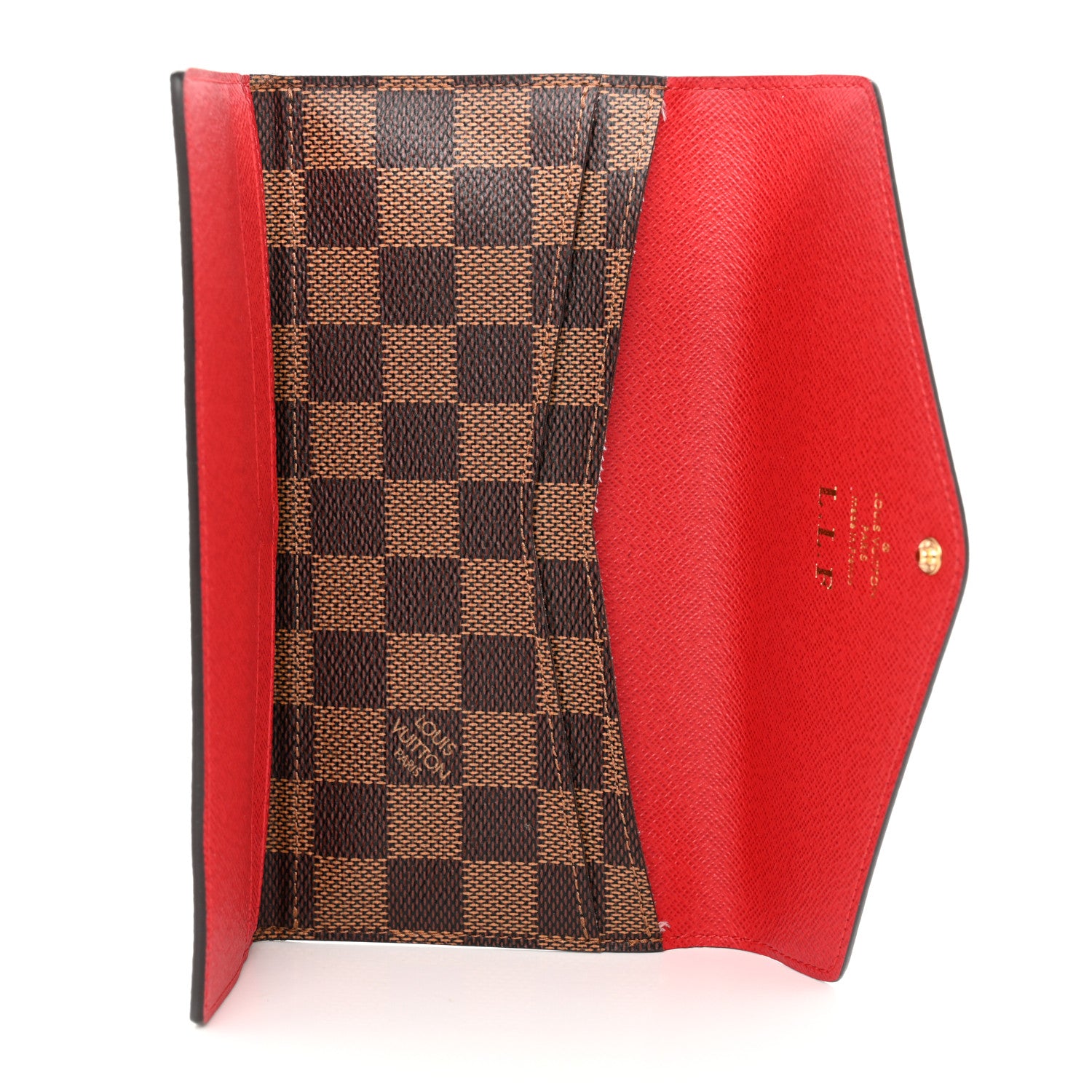 Louis Vuitton Damier Ebene Josephine Wallet Red 6 of 10