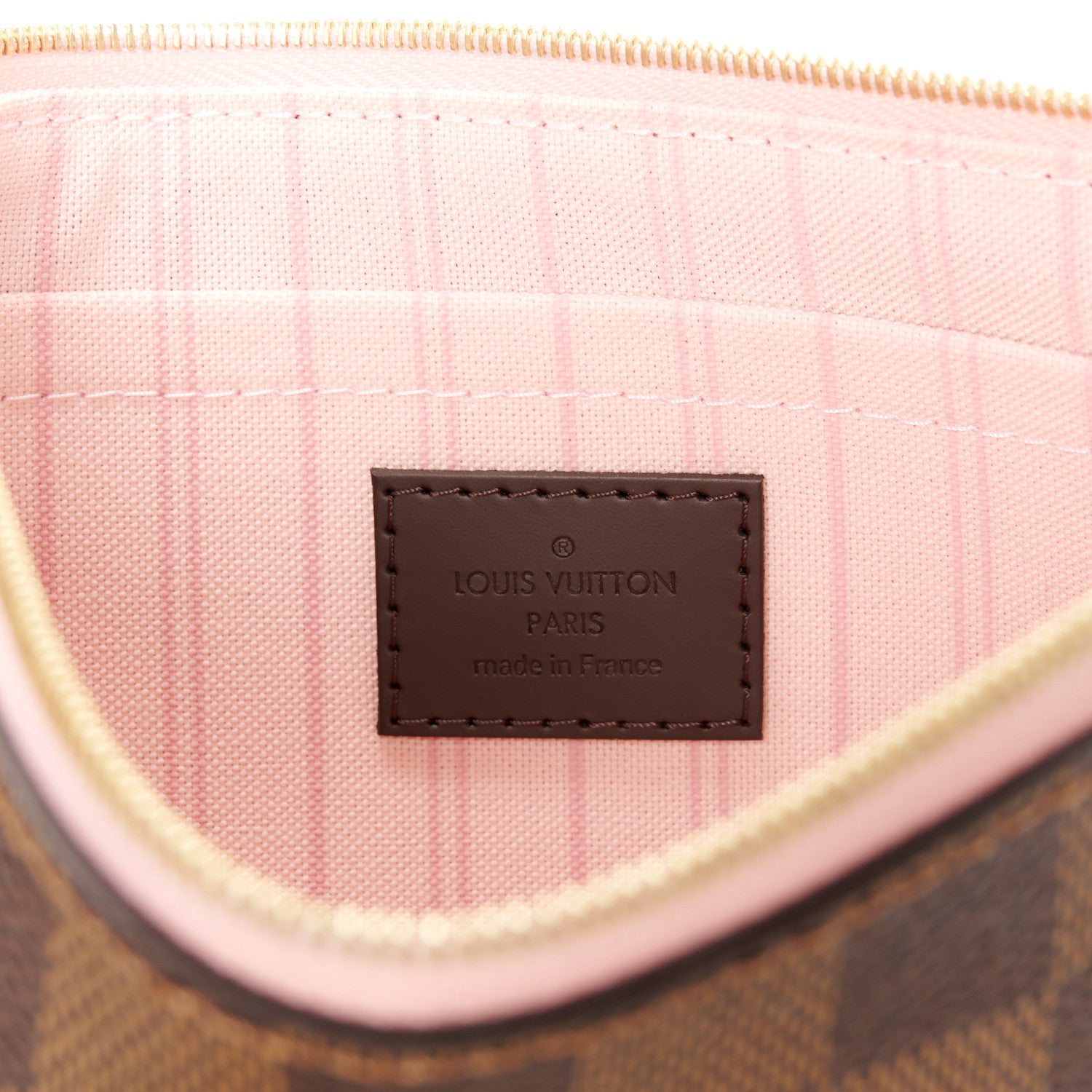 Louis Vuitton Damier Ebene Neverfull MM GM Pochette Rose Ballerine 6 of 7