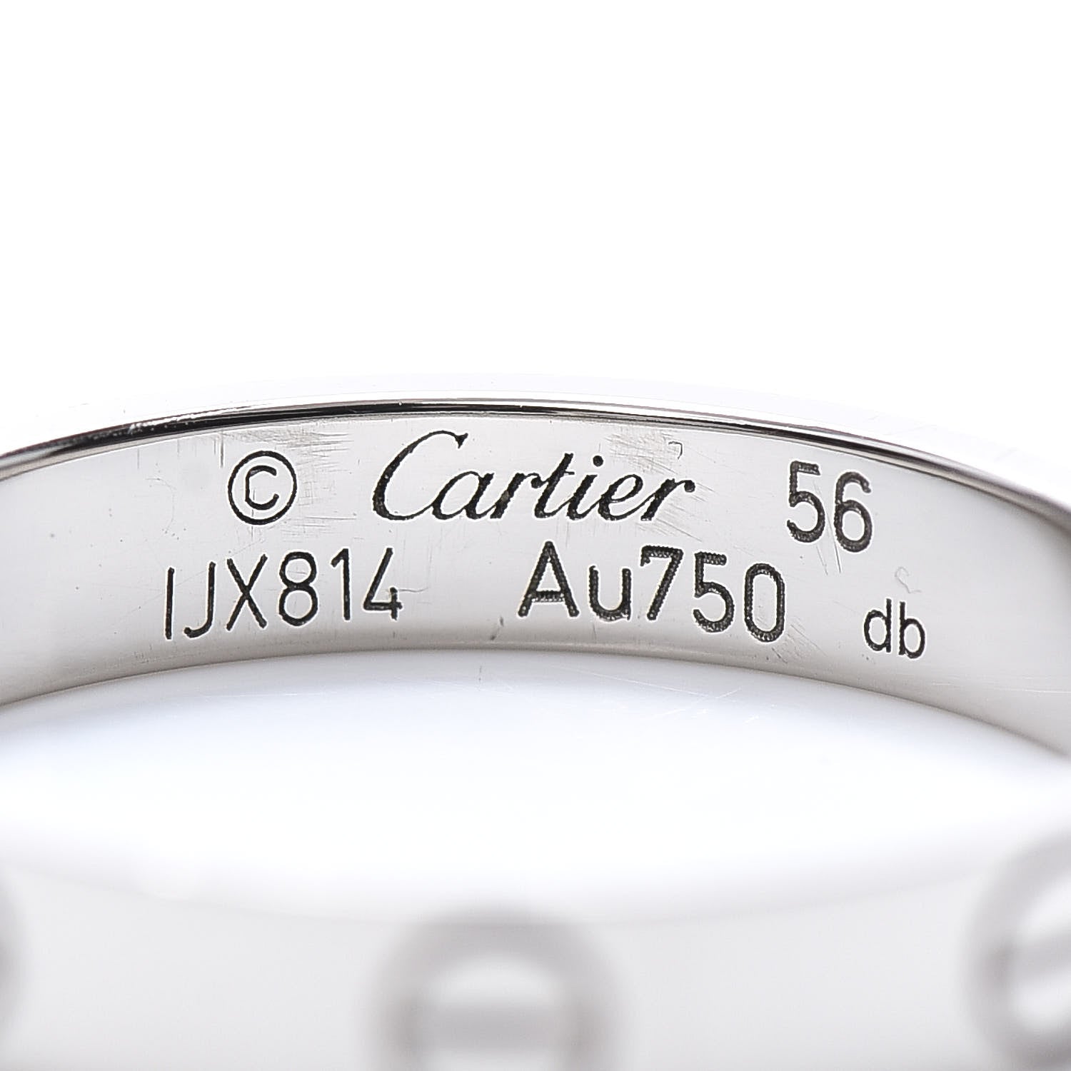 Cartier 18K White Gold 3.5mm LOVE Wedding Band Ring 56 7.5 4 of 5