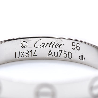 Cartier 18K White Gold 3.5mm LOVE Wedding Band Ring 56 7.5 4 of 5