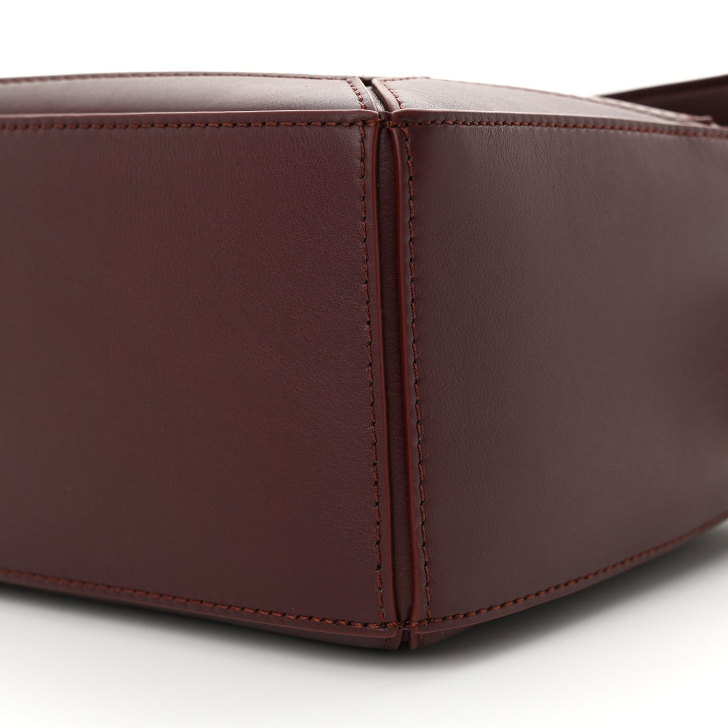 Calfskin Small Woven Puzzle Bag Dark Burgundy