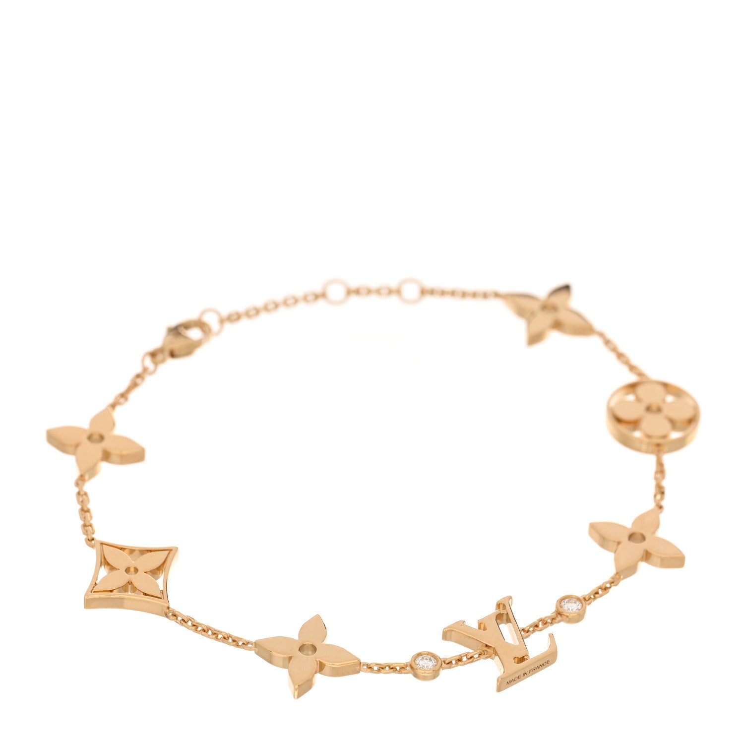 Louis Vuitton 18K Yellow Gold Diamond Idylle Blossom Monogram Bracelet 1 of 4
