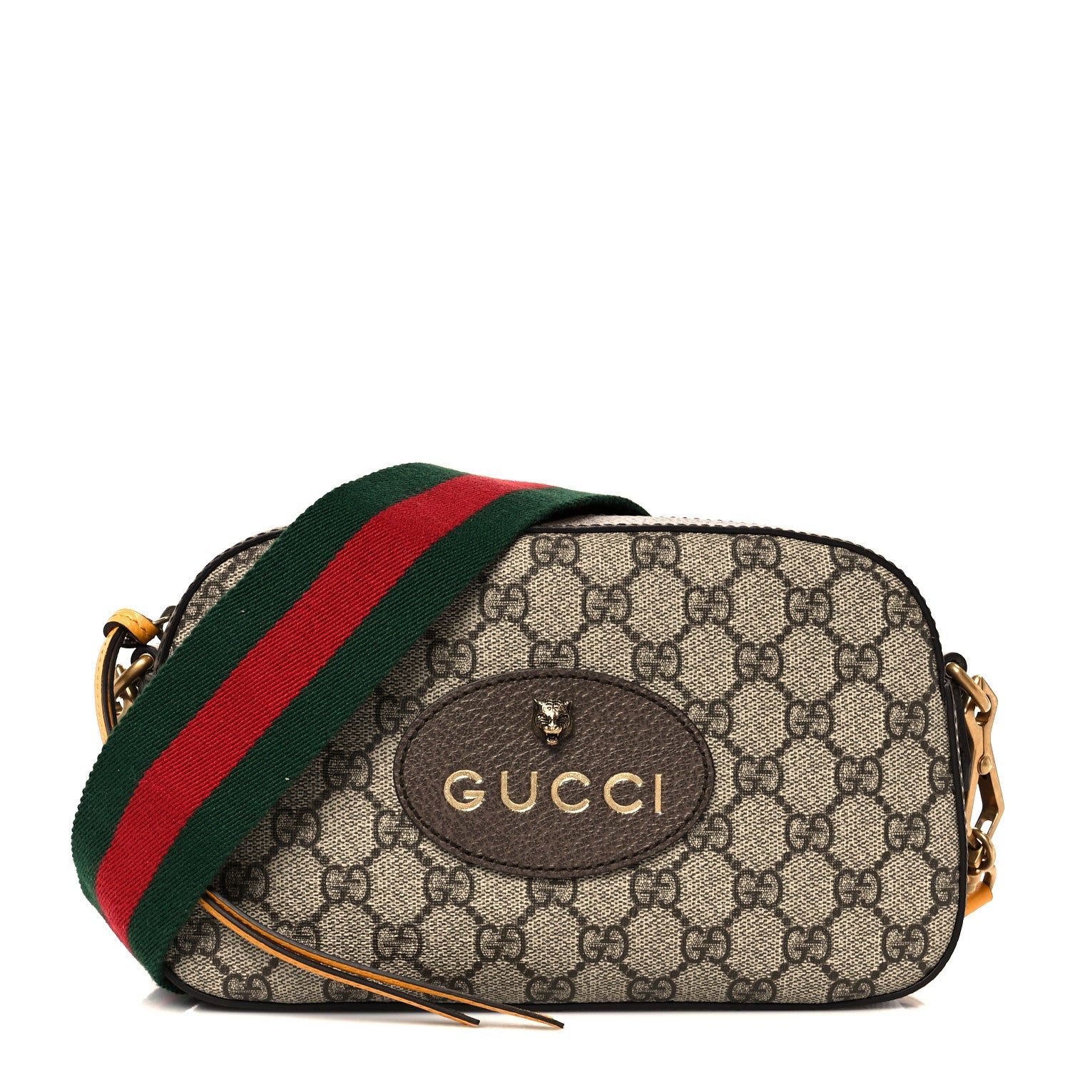 Gucci GG Supreme Monogram Web Neo Vintage Shoulder Bag Beige New Acero Crop 1 of 11